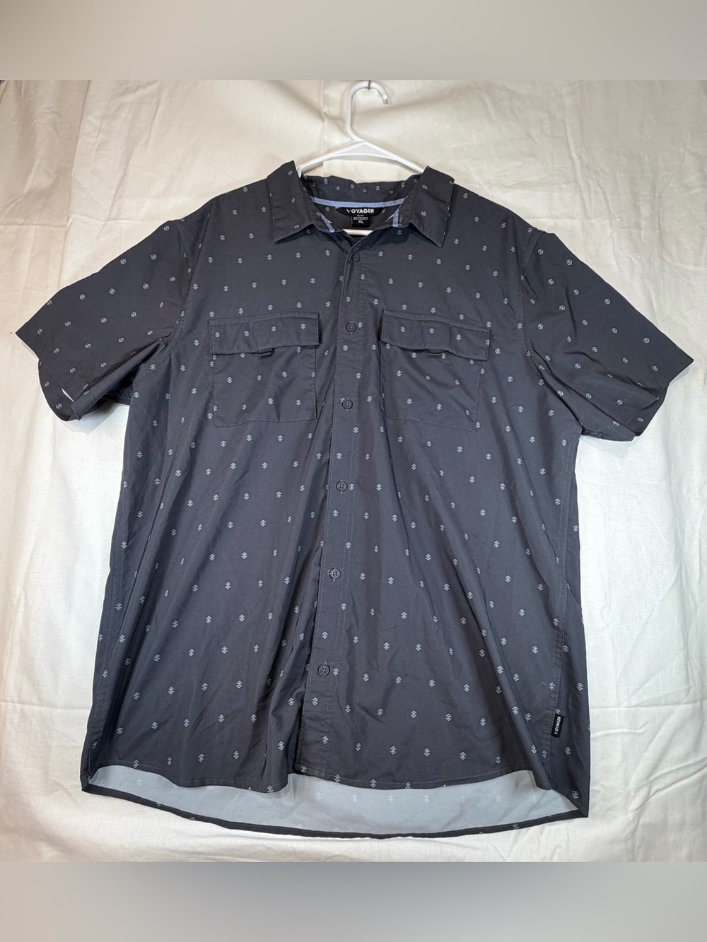 Voyager Charcoal Short-Sleeve Button-Up Shirt